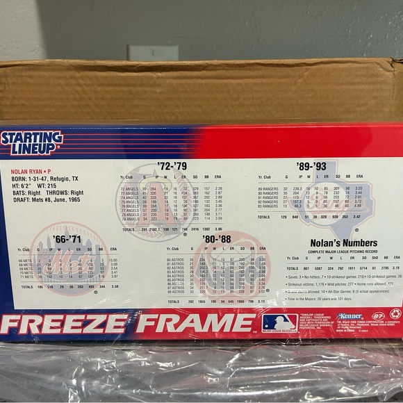 1995 Starting Lineup Nolan Ryan Freeze Frame Collectors Club Plexi Acrylic Case - Picture 3 of 5